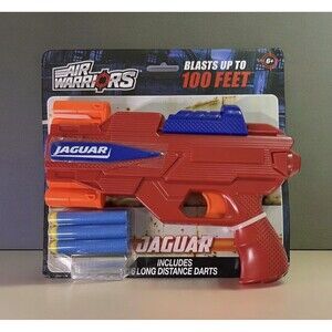 Air Warriors JAGUAR Foam Dart Gun  Blasts Up To 100 Feet Includes 7 Darts NEW